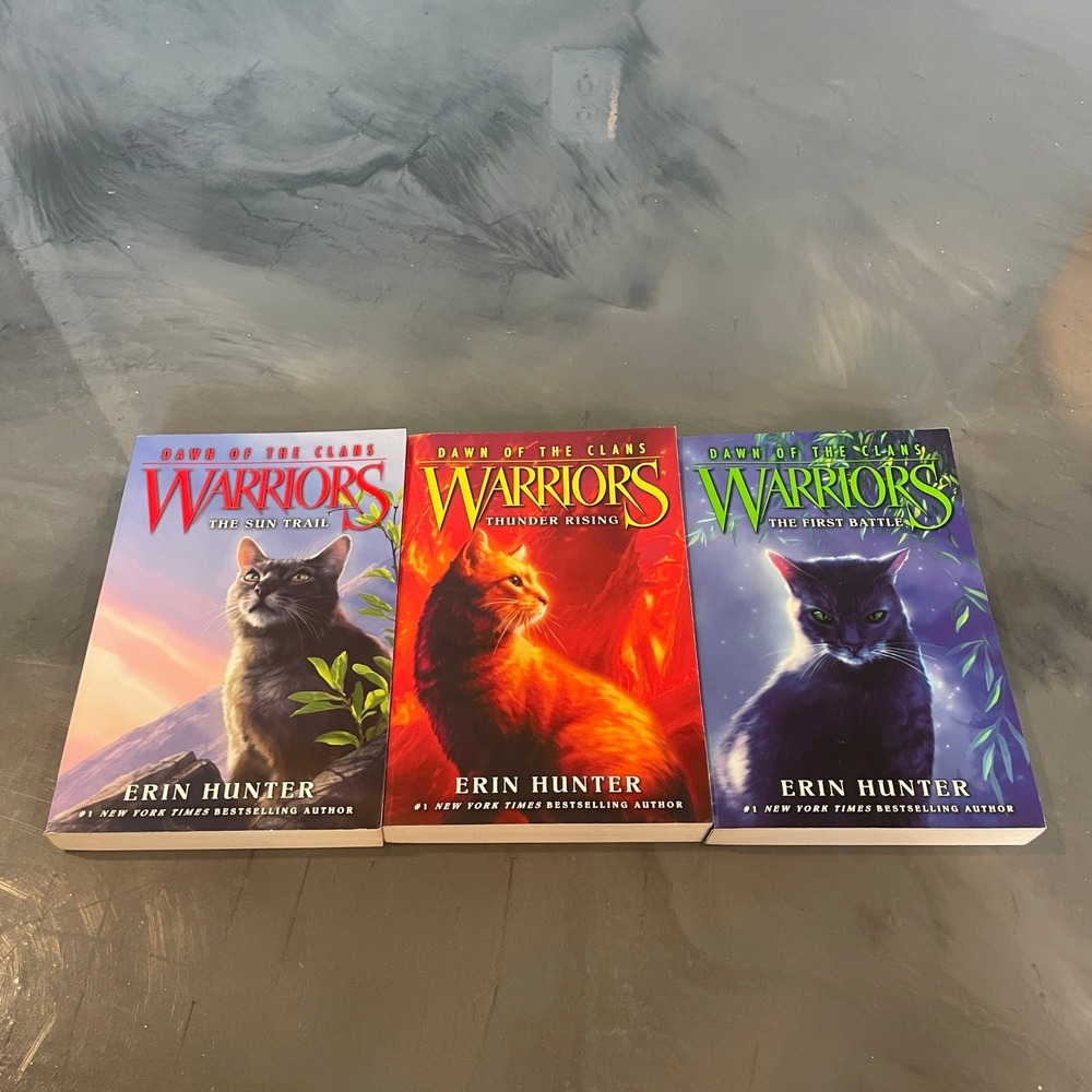 Warriors Cats Dawn of the Clans Books 1-3 Erin Hunter Paperback Set EUC